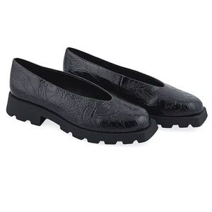 KATY PERRY Black Darling Slip-on Loafer Faux Crinkled Patent Leather 
Womens 8